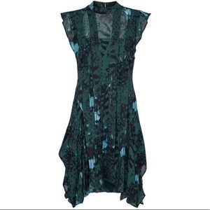 NWT AllSaints Fleur Wing Dress in Opal Green size UK10 (US size 6)